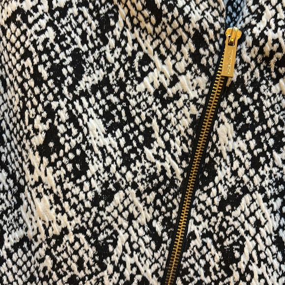 Calvin Klein faux Leather and Snake Print Moto Style Jacket - Picture 3 of 10